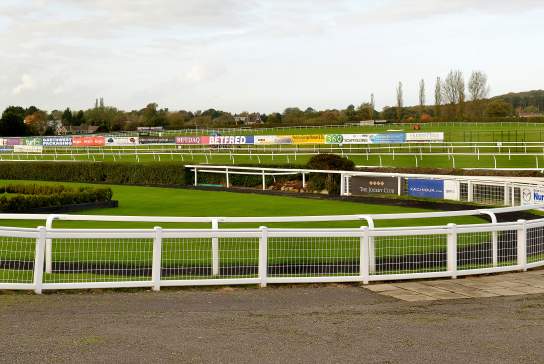 Horse race course track with fences at Market Rasen