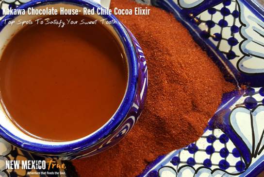 A batch of red chili cocoa elixir from Kakawa Chocolate House in Santa Fe