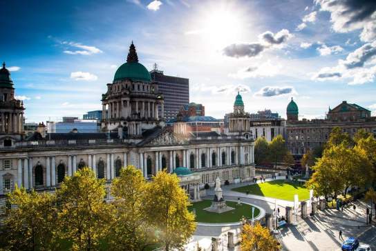 View of the exterior of Belfast City Hall building