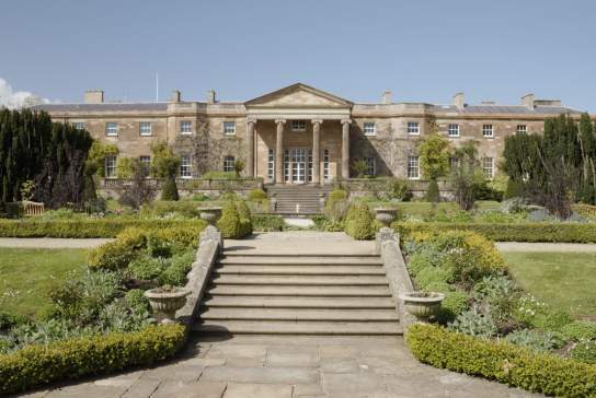 View of the gardens and steps up to Hillsborough Castle
