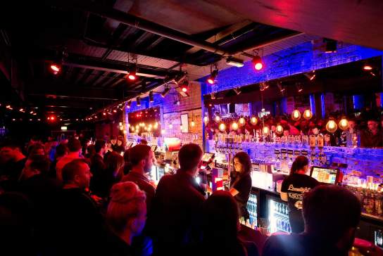 crowds at The Limelight bar in Belfast, a live music and night club