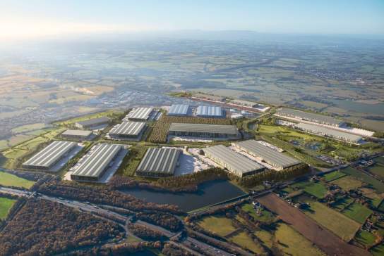 Birdseye view of factory
