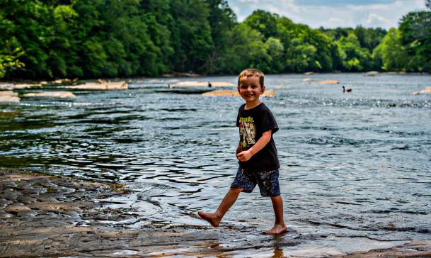 Kid in River