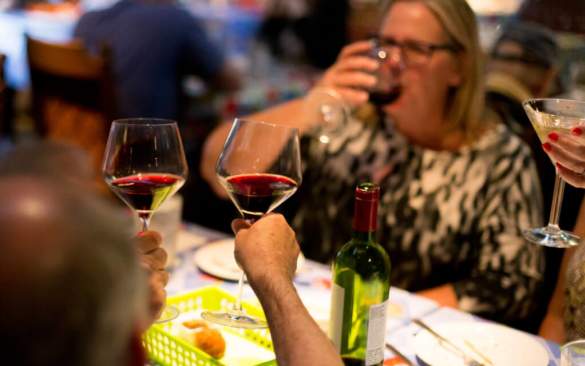 drinking wine