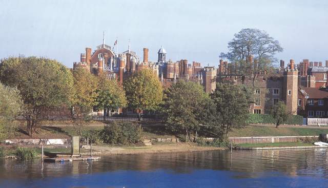 Hampton Court Palace on the banks of the Thames