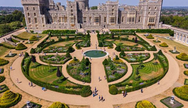 View of the new Venus Garden and Windsor Castle