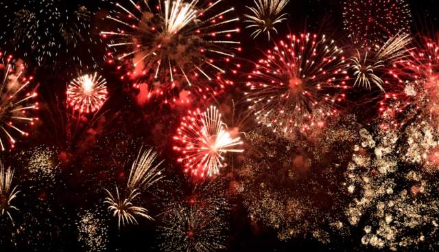 Fireworks on the banks of the Thames