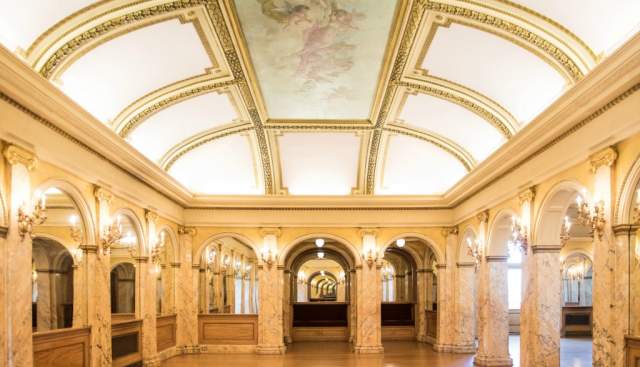 Vaulted ceiling room of McCune Mansion