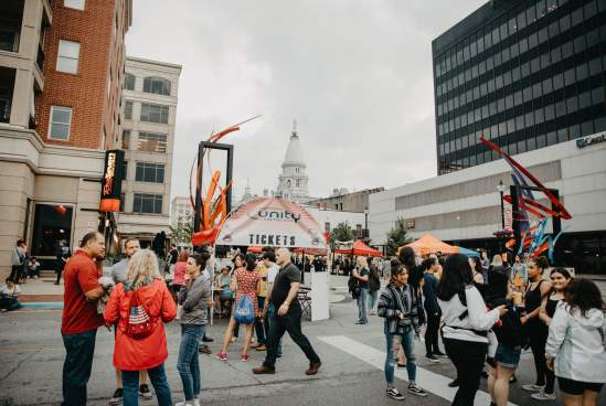 People walking at the Taste 2019