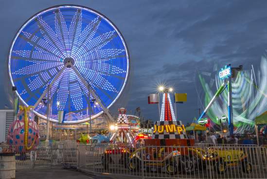 The fair rides at night