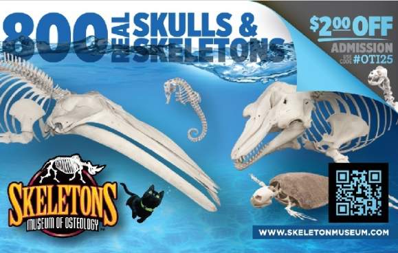 $2 Off Admission Per Person to SKELETONS-Museum of Osteology!