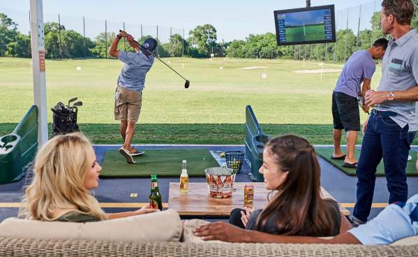Group playing at TopGolf