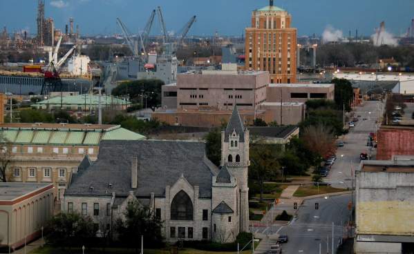 Aerial view of Downtown Beaumont