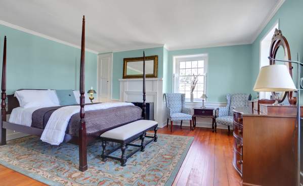 Interior of a guest room at the Allenberry Resort in Boiling Springs, PA