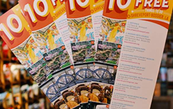 rack cards 10 Free Things to Do in Shreveport-Bossier