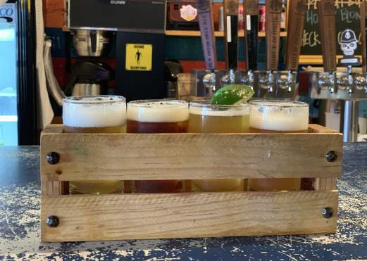 Beer sampler from a Beaumont brewery