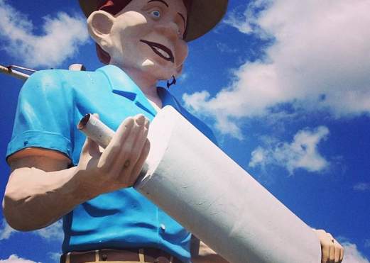 Happy Half-Wit Muffler Man Sculpture