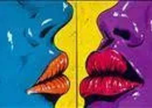 Date Night! Blacklight Pop Art Kiss