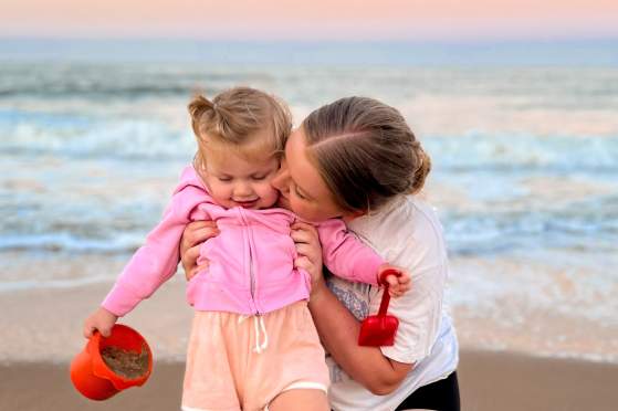 Family on the Beach at Sunset