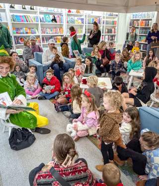 Buddy The Elf at Bluebird Books