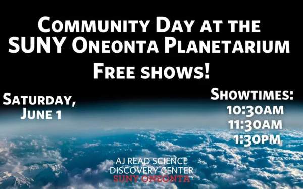 Community Day at the SUNY Oneonta Planetarium