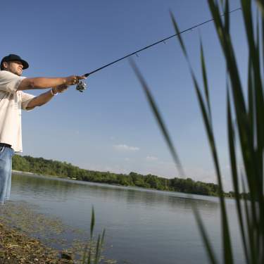 Man Fishes at Busse Woods