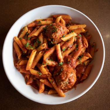 Pasta with meatballs at Marino's in Elk Grove Village and Wood Dale