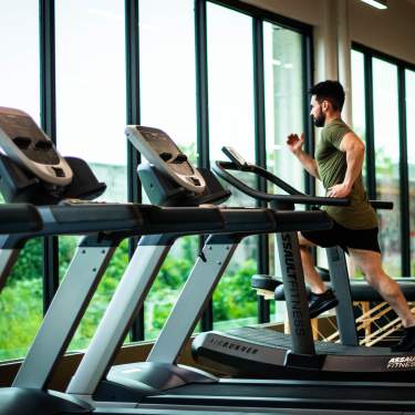 Man Running on a Treadmill