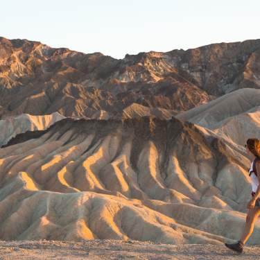 A hiker in Death Valley National Park in California