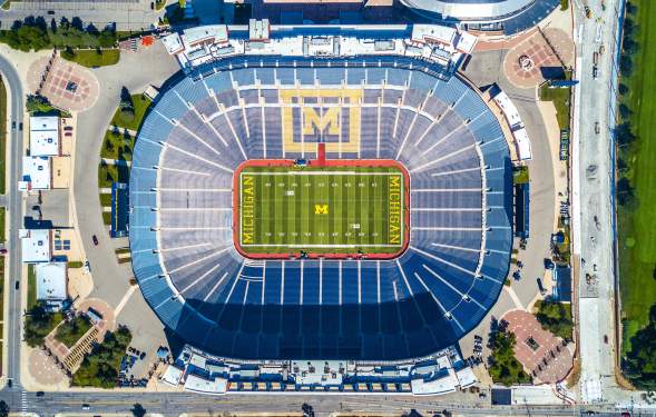 Aerial view of Michigan Stadium
