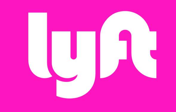 Lyft log, pink and white
