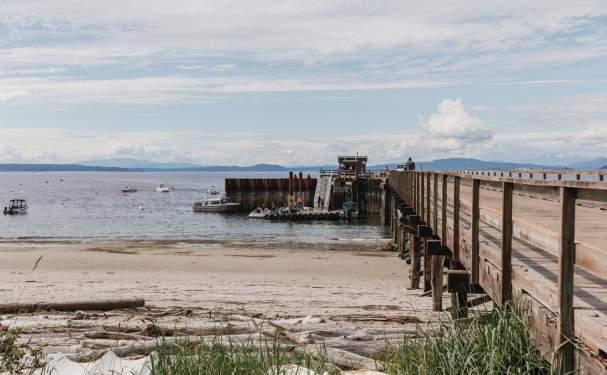 A shot of the government dock, looking out towards the water.