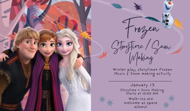 FROZEN Storytime & Snow Making Activity