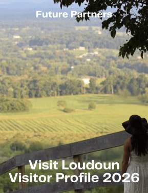 Visit Loudoun Visitor Profile 2026 - woman overlooking rolling vineyard landscape in Loudoun County
