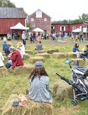People enjoying an outdoor community event with live music and activities in Loudoun County