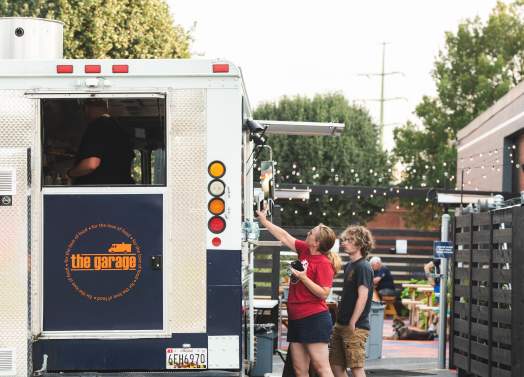 The garage food truck at a brewery