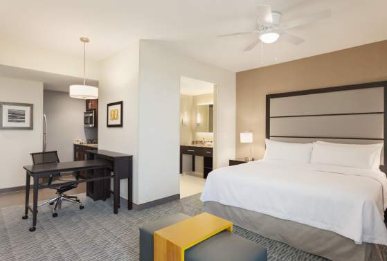 A king bed room at the Homewood Suites