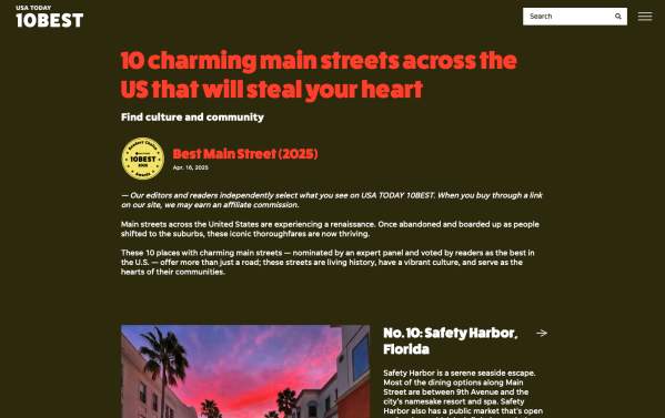 10 Charming Main Streets Across the US, USA Today, April 2024_ Media Mention Slide