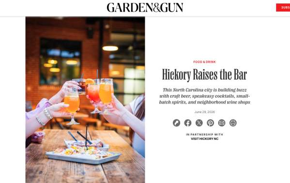 Hickory Raises the Bar, Garden & Gun, media mention