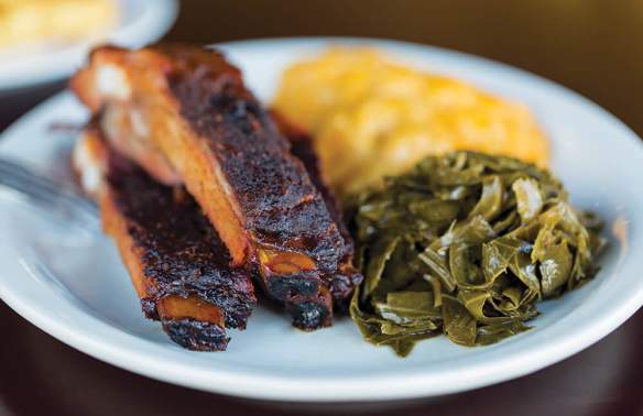 plate of ribs & greens