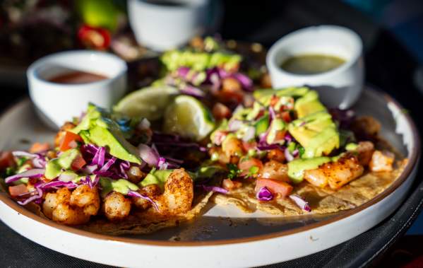 Bright fish tacos