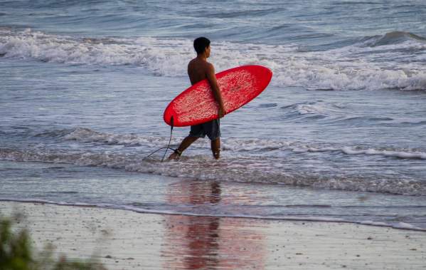 Surfer on South Padre Island
