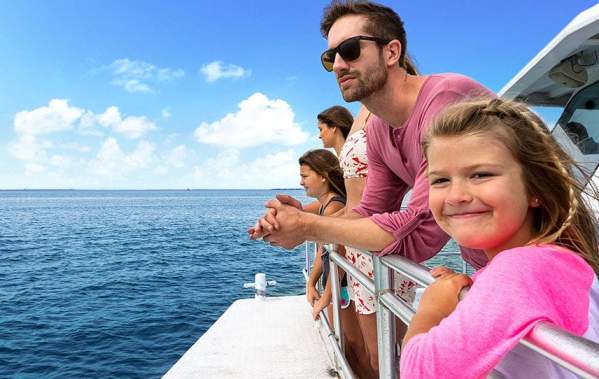 Family on a boat