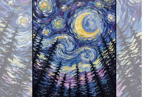Paint & Sip: “Starry Night Forest”