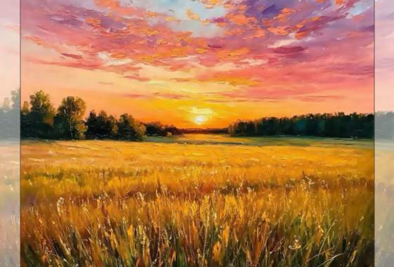 Paint & Sip: “Colorful Sky above the Wheat Field”