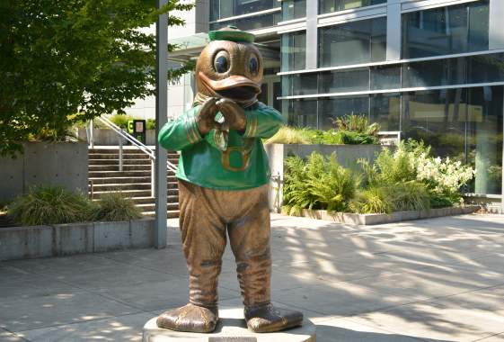 "The Duck" Statue at Matthew Knight Arena