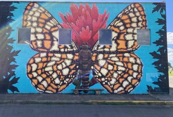 "Taylor’s Checkerspot Butterfly" Mural by Roger Peet