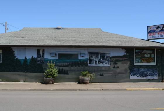 "Pine Trees and Historic Scenes" Mural