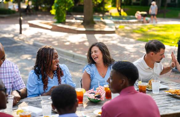 Group dining in downtown Spartanburg