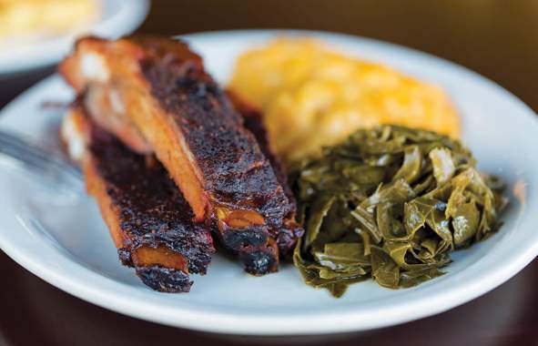 plate of ribs & greens